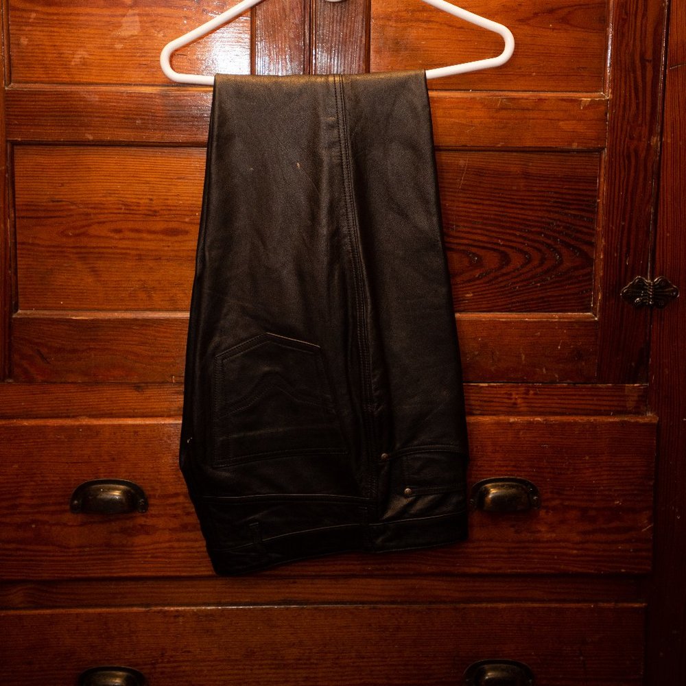 Harley-Davidson men's 32/32 black leather jeans
